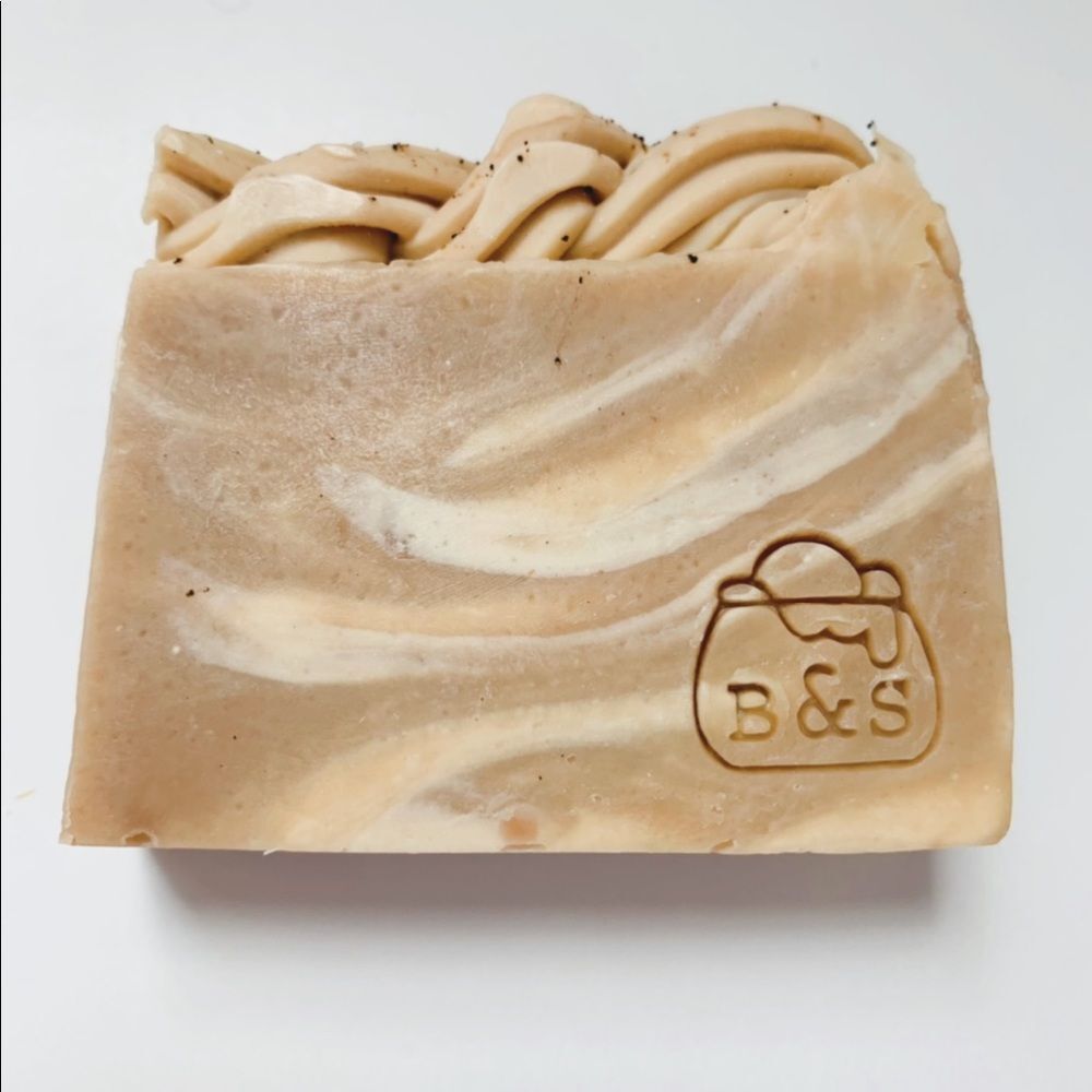 LAST TWO Two Natural Handmade Vanilla Mint Coffee Shea Butter Soap Bars